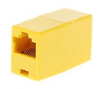  Зображення З`єднувач Merlion (2xRJ45-Yellow/06185) RJ45 патч-кордів мама/мама, жовтий 